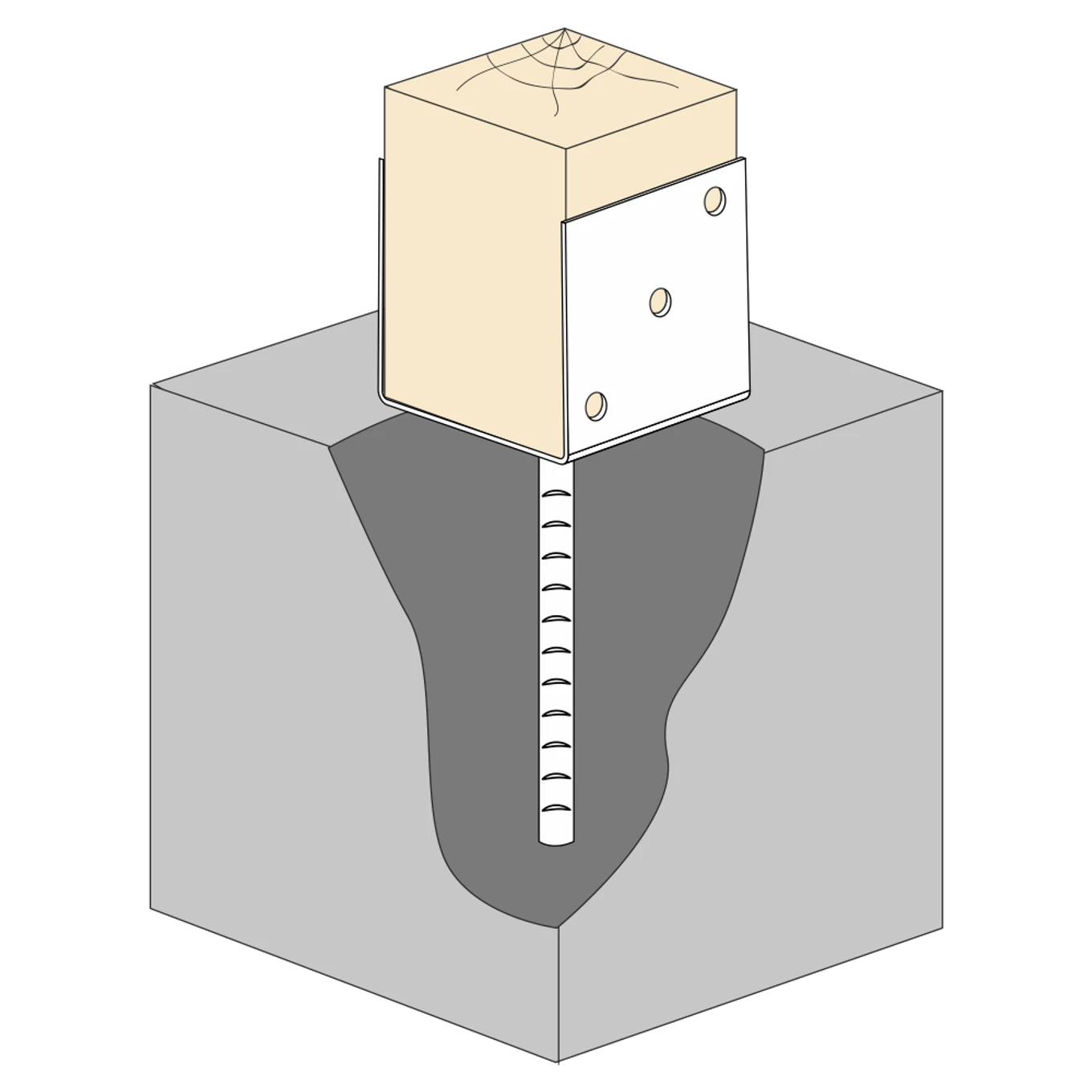 Patka kotevní do betonu Typ U 60x60x4,0 - slide 1