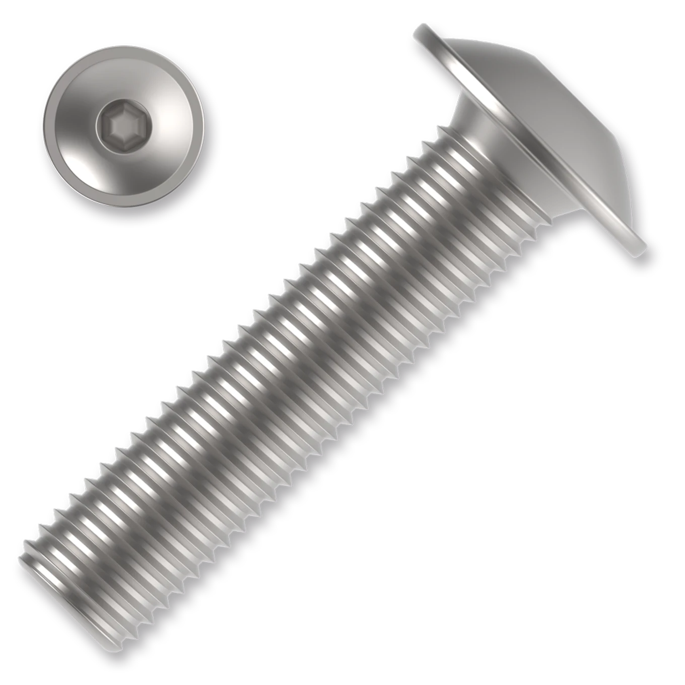 Šroub s půlkulatou hlavou s límcem, imbus M10x25 ZB ISO 7380-2 FL 10.9 - slide 0