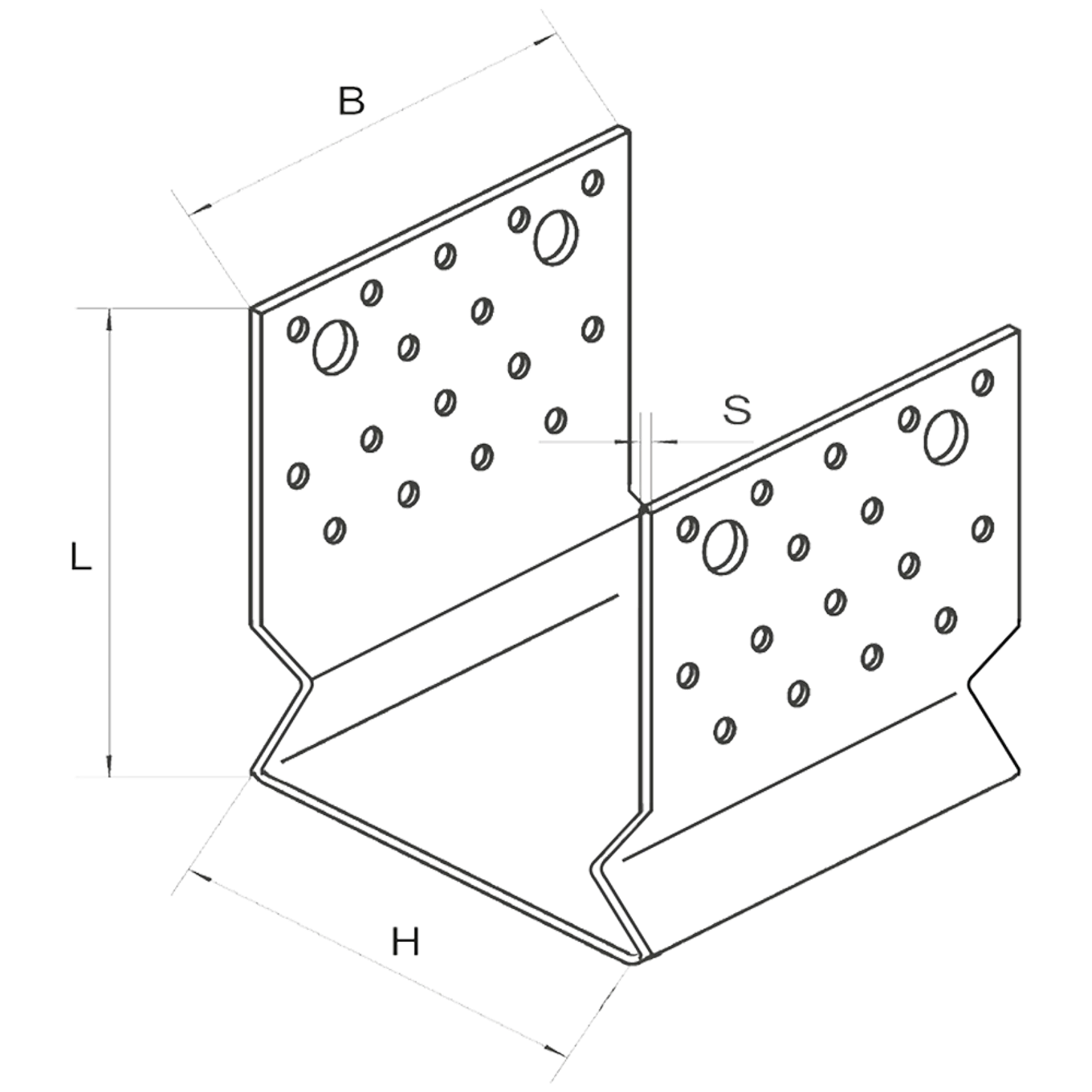 Kotevní prvek Typ U 60x60x4,0 s prolisem - slide 2