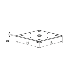 Deska k patce pilíře 80x80x4,0 M24 (s přivařenou matkou) - slide 0