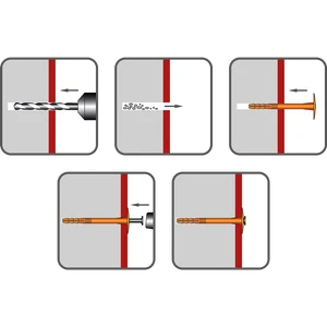 Hmoždinka talířová s polyamidovým trnem TTH, 10/60x120mm, polypropylen - slide 1