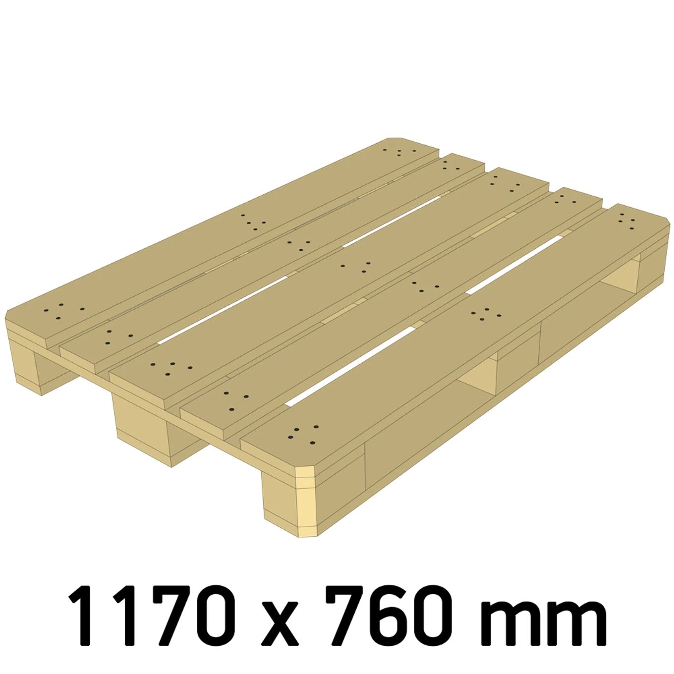 Dřevěná paleta 1170 x 760 x 139 mm - SENCO - slide 0