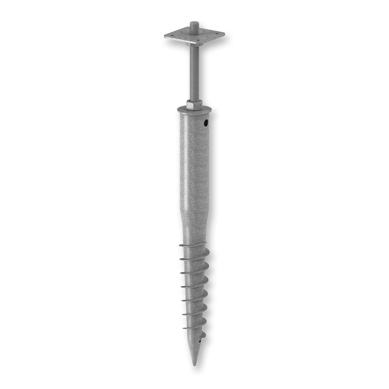 Vrut zemní stavitelný s patkou pilíře 110x110x900, žárový zinek - slide 0