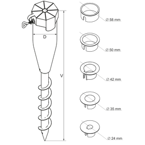 Vrut zemní kruhový 26-55x560 - slide 2
