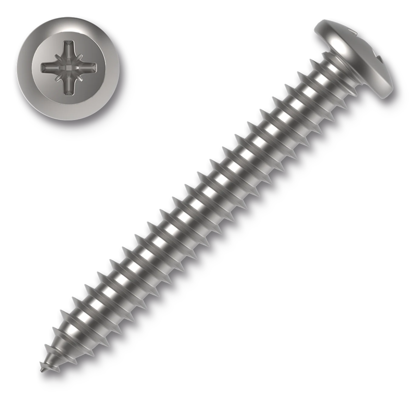 Šroub do plechu s půlkulatou hlavou 4,8x13 PH2 ZB DIN 7981C závit celý - slide 0