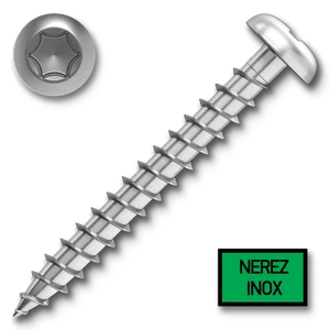 Spanplattenschraube 6x25, Rundkopf, TX 25, Edelstahl A2, Vollgewinde - slide 0