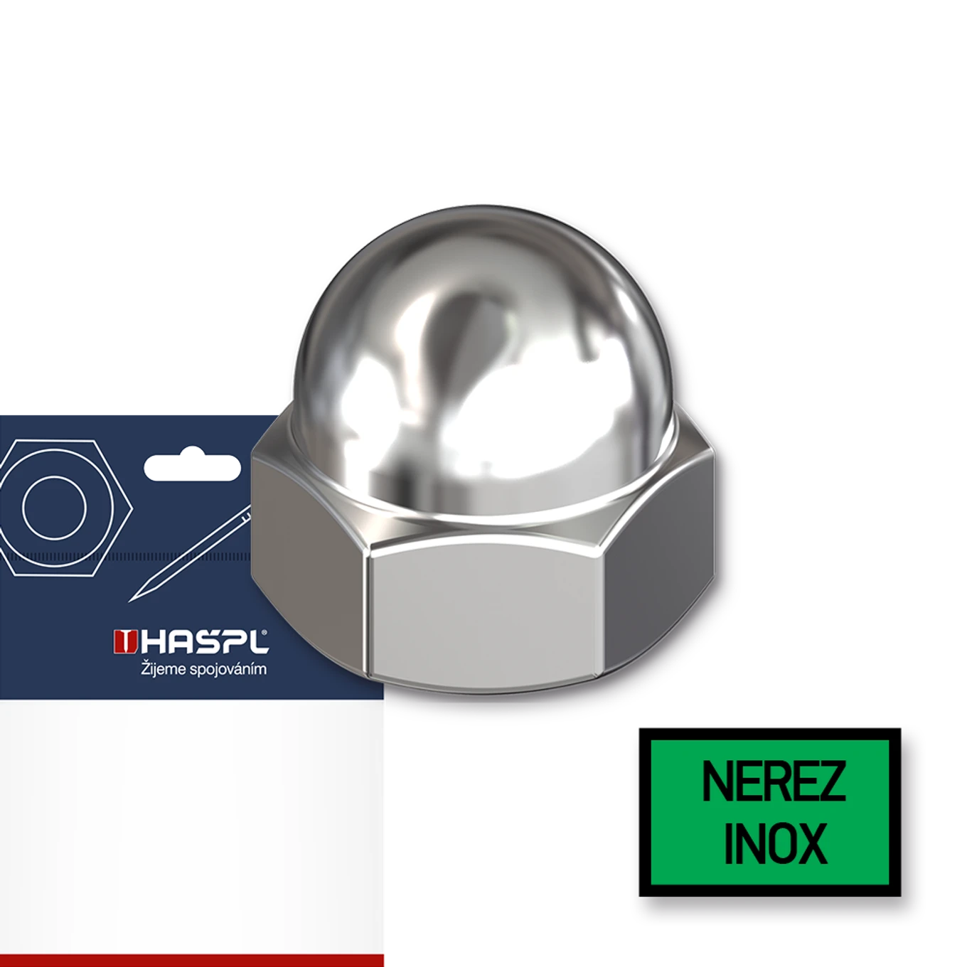 Matice uzavřená M12 A2 nerez DIN 1587 sáček-10ks - slide 0