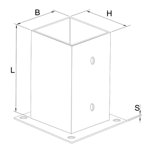 Kotvící botka čtvercová 90x90x150 - slide 2