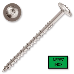 Vrut konstrukční 6,0x140 talíř.hl. TX30 Nerez A2 - slide 0