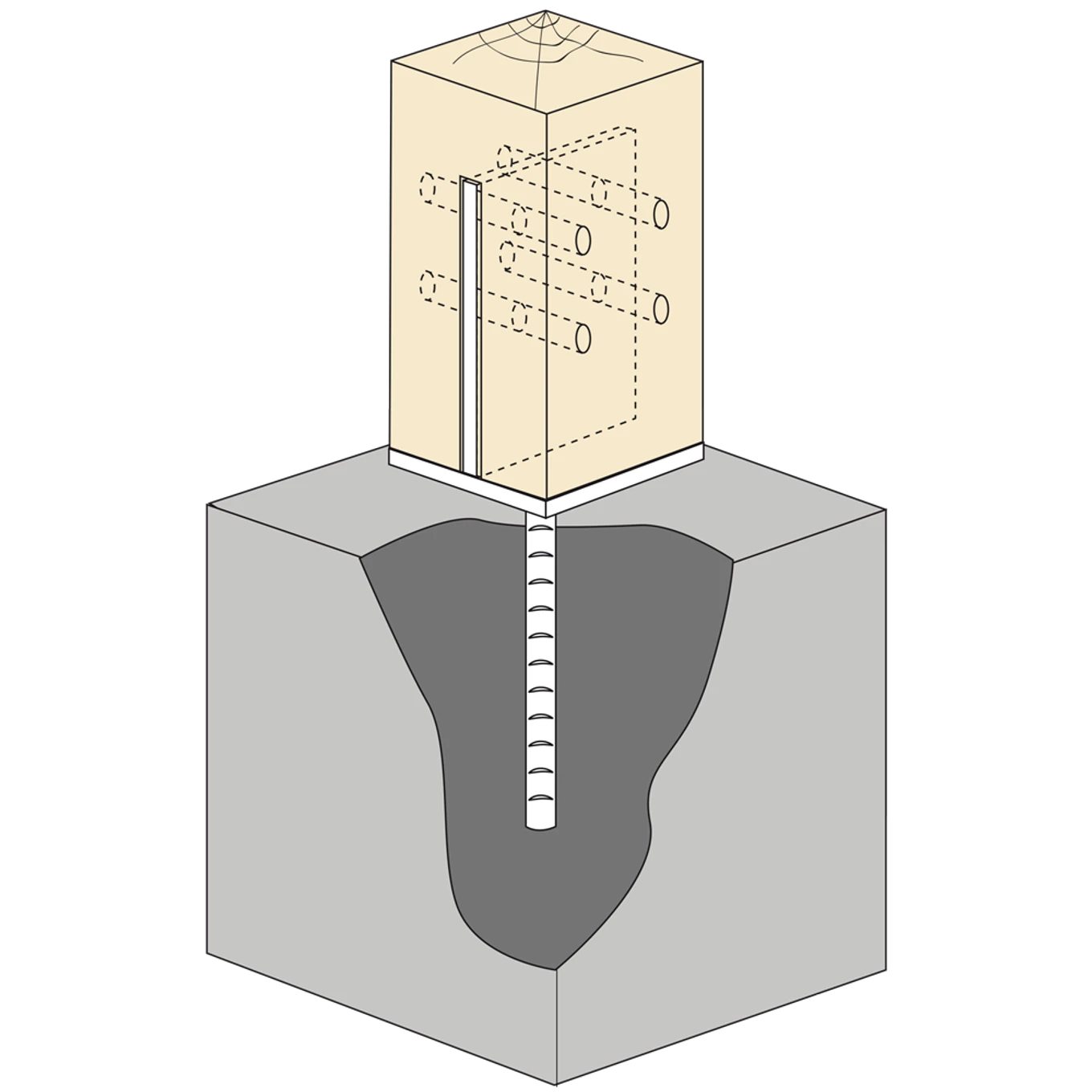 Patka kotevní do betonu Typ T 100x100x4,0 - slide 1