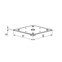 Deska k patce pilíře 110x110x4,0 M24 (s přivařenou matkou)