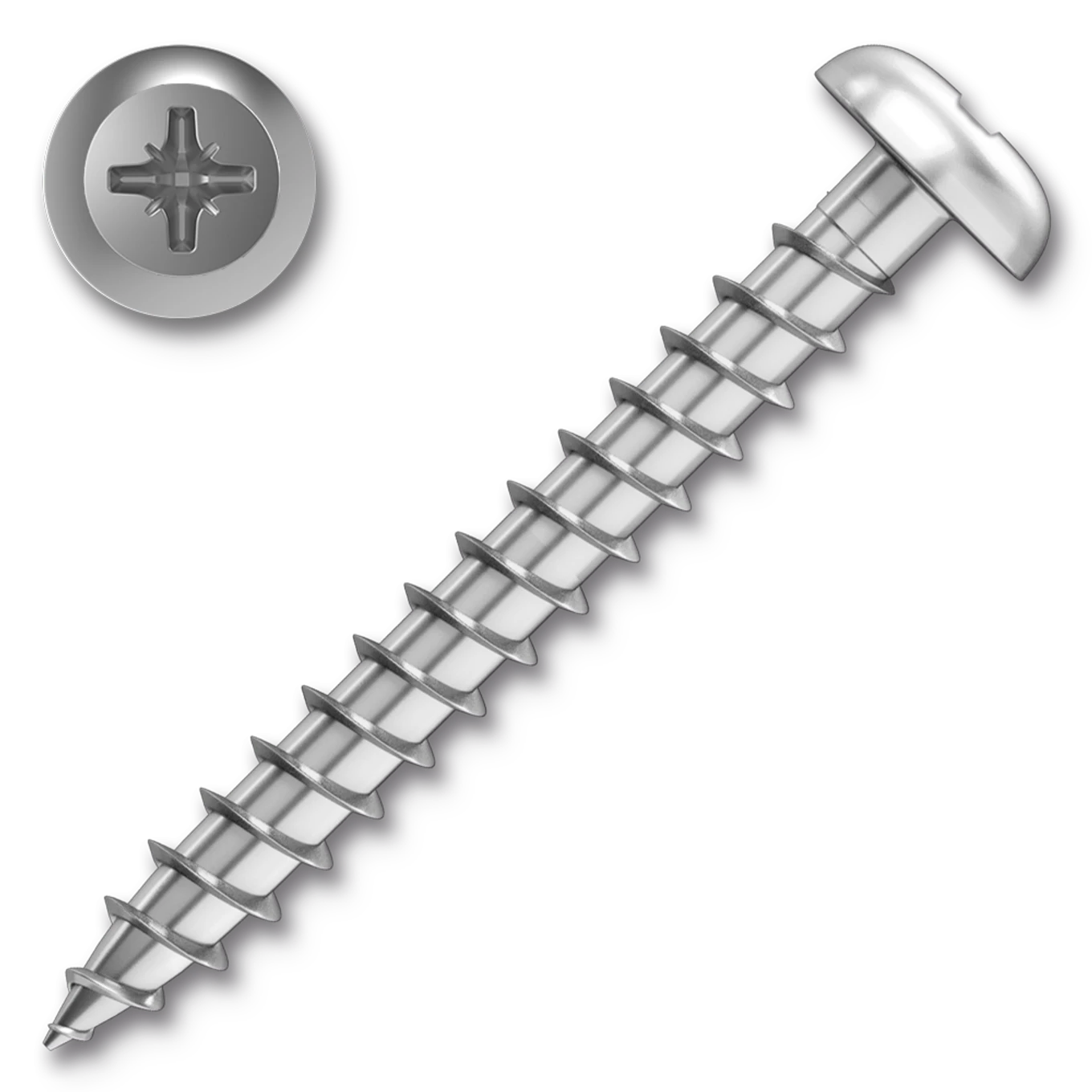 Vrut univerzální 3,5x45 PHH PZ2 ZB závit celý půlkul. hlava - slide 0
