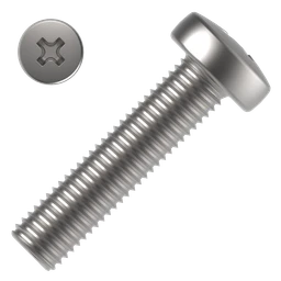 Linsenkopfschraube Phillips-Kreuzschlitz M6x10, Kl.4.8, weiss verzinkt, DIN 7985
