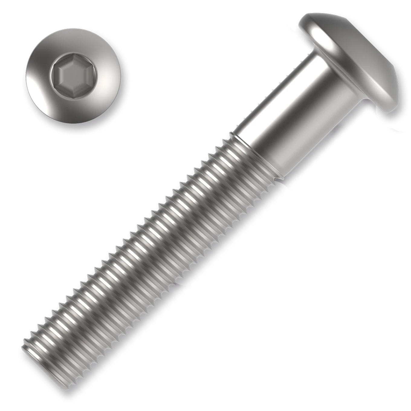 Šroub s půlkulatou hlavou, imbus M6x40 ZB ISO 7380-1 10.9 - slide 0