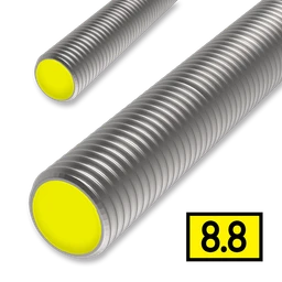 Gewindestange M33x1000, Kl.8.8, weiss verzinkt, DIN 975