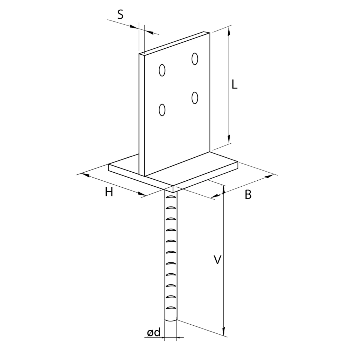 Patka kotevní do betonu Typ T 100x100x4,0 - slide 2