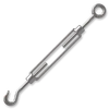 Spannschloss M24, Auge-Haken, weiss verzinkt, DIN 1480