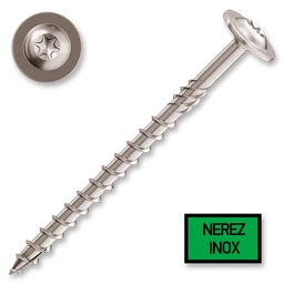 Vrut konstrukční 8,0x40 talíř.hl. TX40 Nerez A2