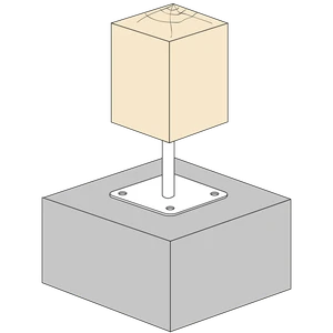 Stützenfuss, verstellbar 80x80x330x4,0 M24, lose Mutter - slide 1