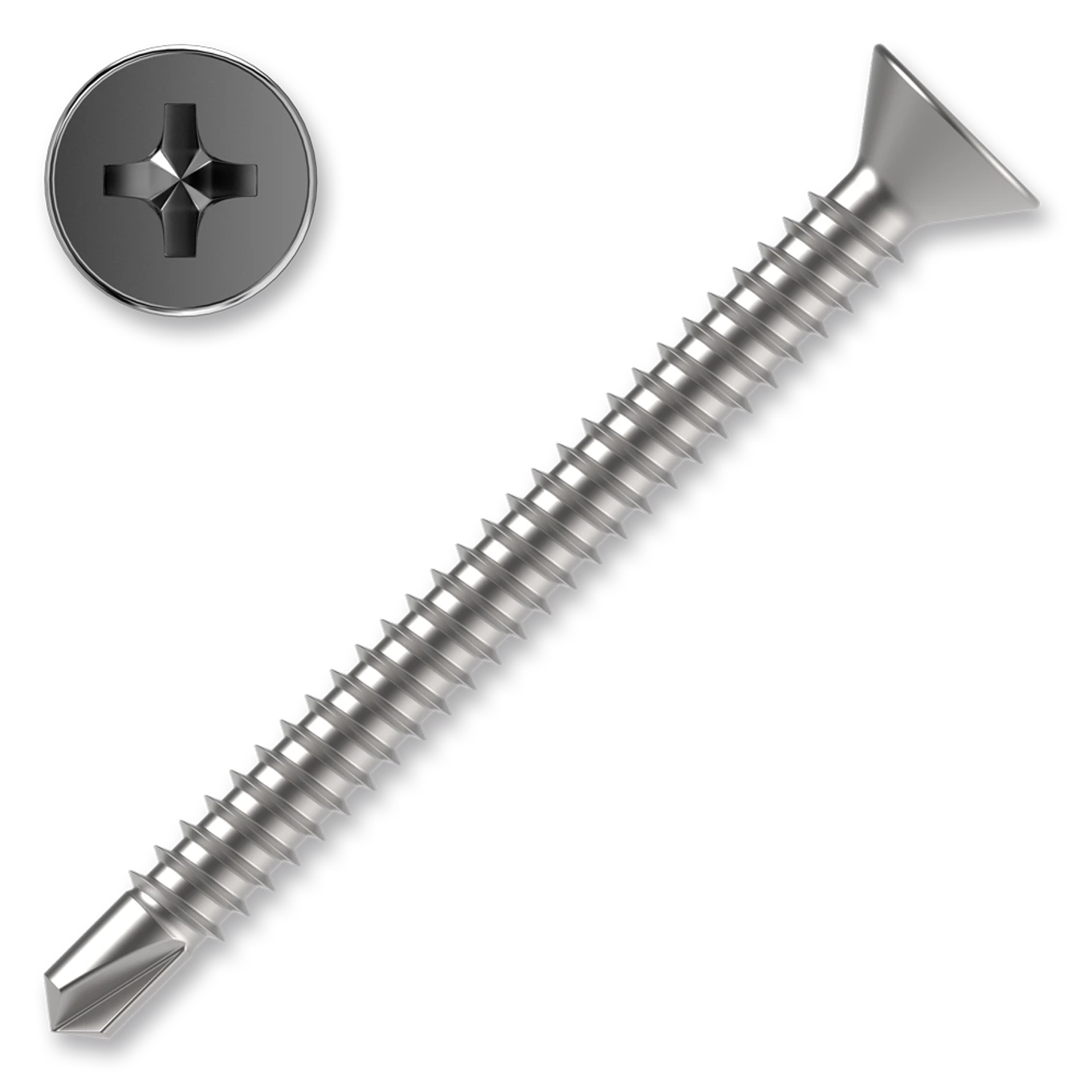 Šroub samovrtný TEX 4,8x45 ZB zápust.hlava PH2 DIN7504P - slide 0