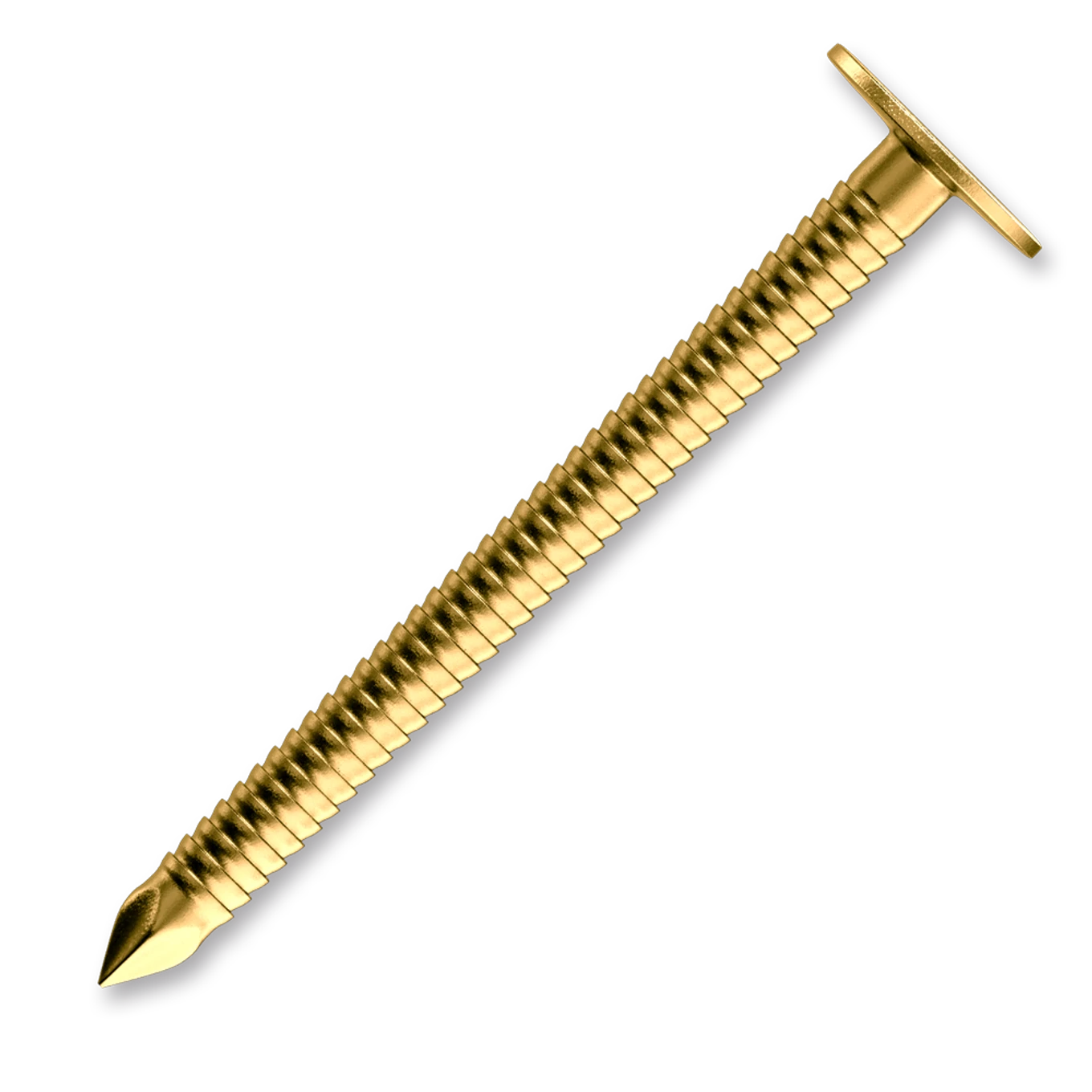Konvexní hřebíky (Roofing nails) 3,1/3,3 x 32 mm válc. pod hlavou 3, 13µ žlutý zinek - slide 0