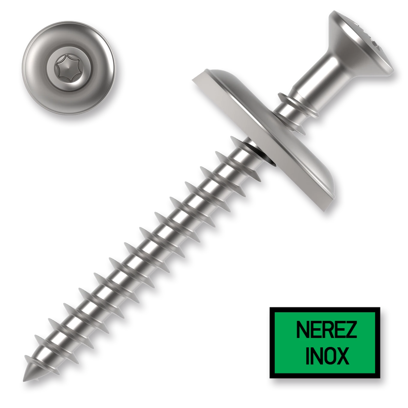 Šroub klempířský DIN 7995 s EPDM podložkou 4,5 x 60 mm, TX20, nerez A2 - slide 0