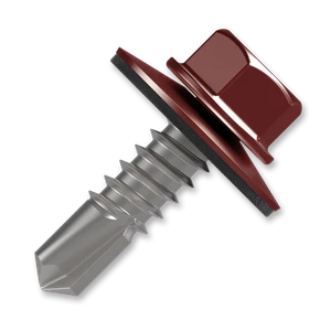 Šroub samovrtný (farmářský) 4,8x35 s podložkou EPDM (RAL 3009) červená plech/plech - slide 0