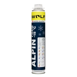 Montážní pěna WOLF ALPIN 50l nízkoexpanzní, 750ml, pistolová zimní
