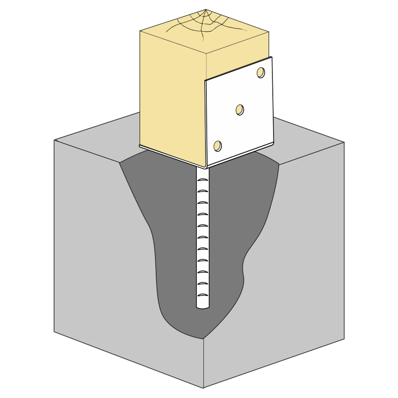 Patka kotevní do betonu Typ L 100x80x4,0 - slide 1