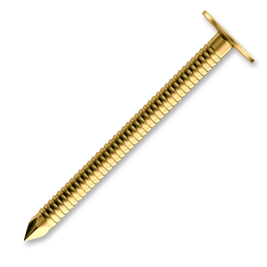 Konvexní hřebíky (Roofing nails) 3,1/3,3 x 38 mm válc. pod hlavou 3, 13µ žlutý zinek - slide 0