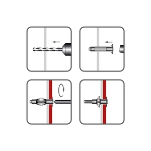 Hmoždinka ocelová dutinová HOD-S 12x52mm+ šroub M6 čočk.hlava pozidrive ZB - slide 1