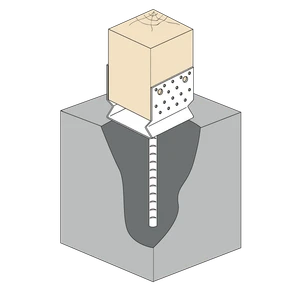 Patka kotevní do betonu Typ U 90x80x4,0 s prolisem - slide 1