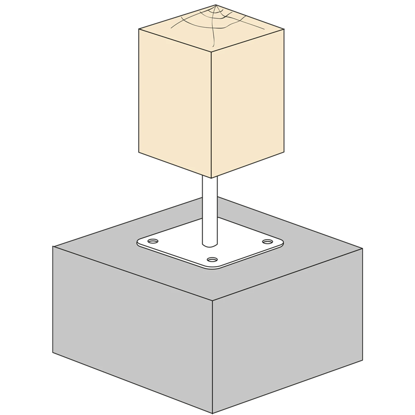 Patka pilíře 110x110x250x4,0 M24 volná matka - slide 1