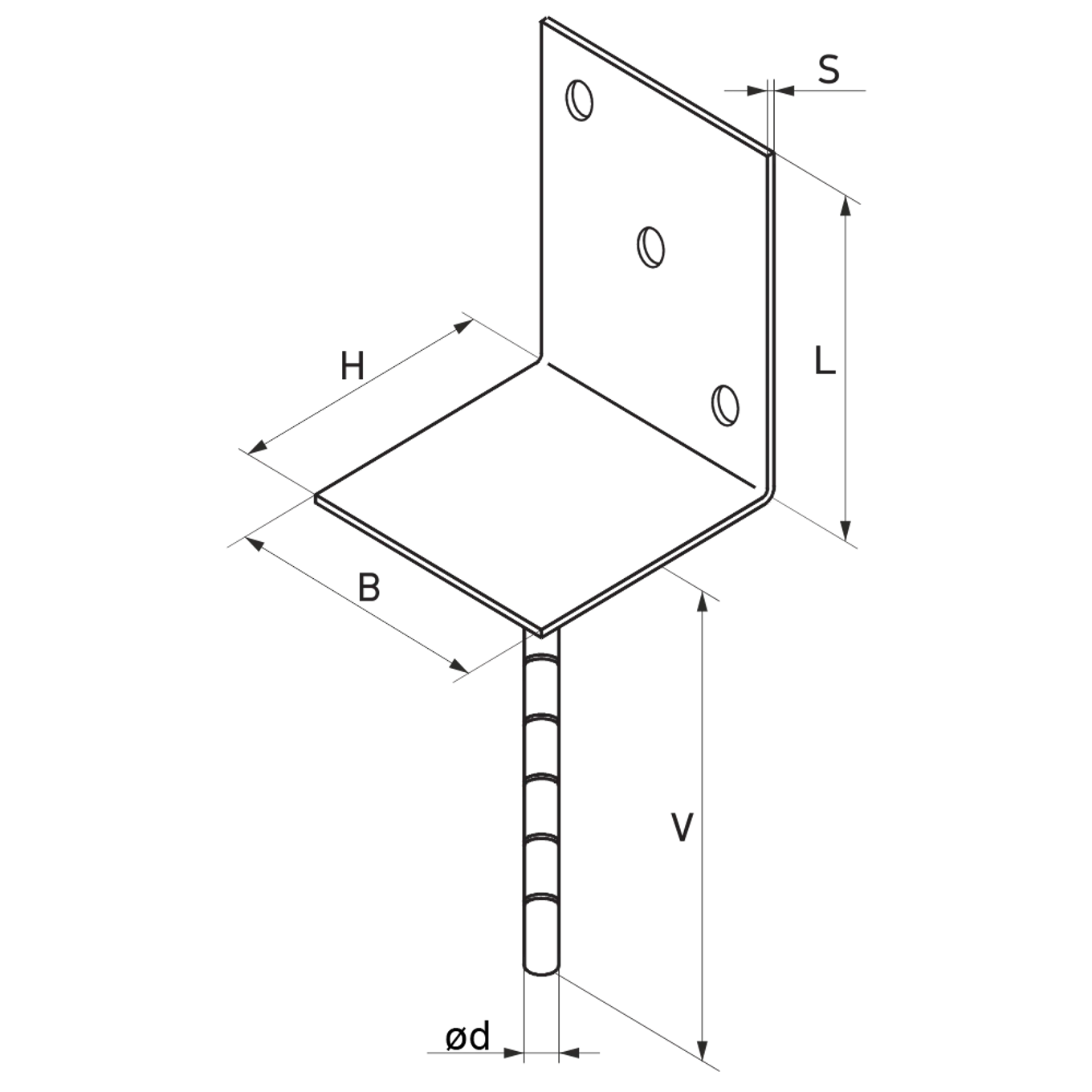 Patka kotevní do betonu Typ L 80x80x4,0 - slide 2