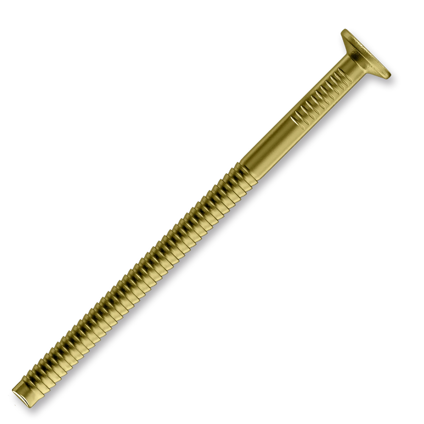 Konvexní hřebíky 2,1/2,3 x 36 mm válc.pod hlavou 10, bez špičky, 13µ žlutý zinek - slide 0