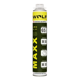 Montážní pěna WOLF MAXX 65l nízkoexpanzní, 850ml, pistolová