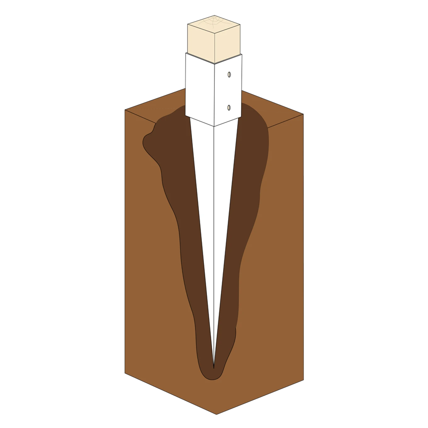 Kotvící hrot čtvercový 100x100x900 - slide 1
