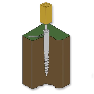 Schraubfundament 80x80x800mm mit verstellbarem Stützenfuss - slide 2