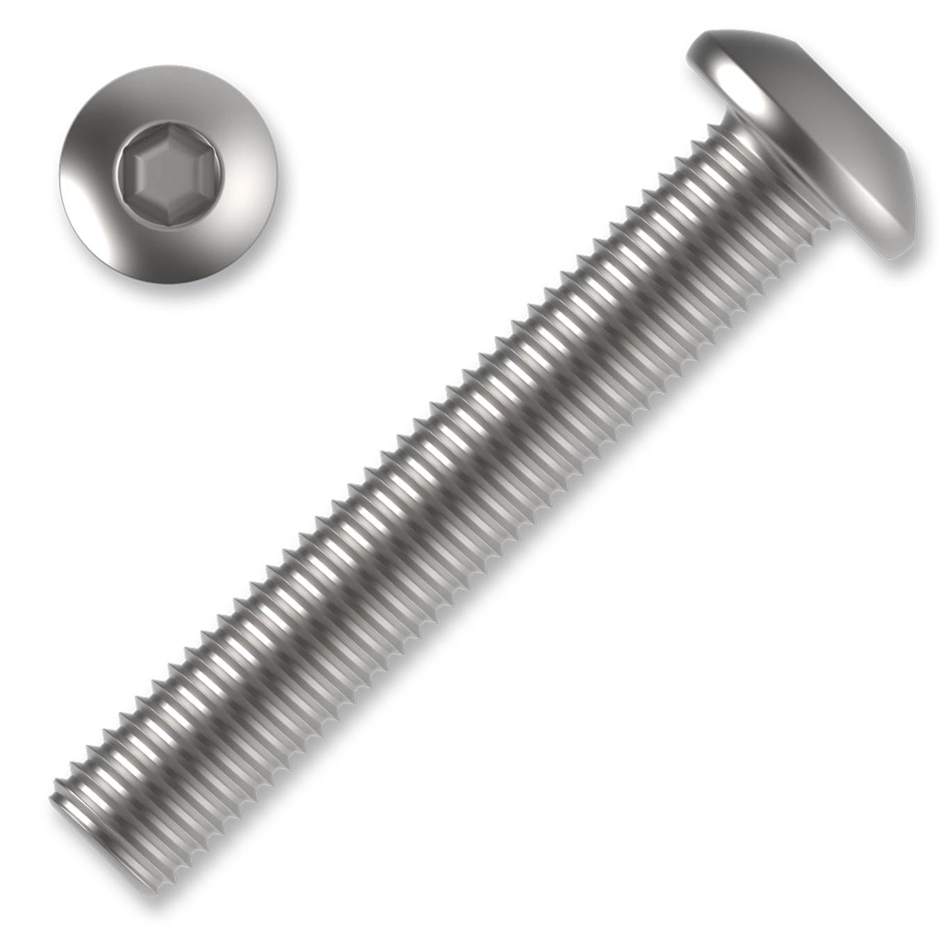 Šroub s půlkulatou hlavou, imbus M3x6 ZB ISO 7380-1 10.9 - slide 0