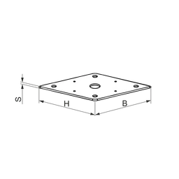 Deska k patce pilíře 110x110x4,0 M24 (bez matky)