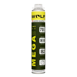 Montážní pěna WOLF MEGA 70l nízkoexpanzní, 870ml, pistolová