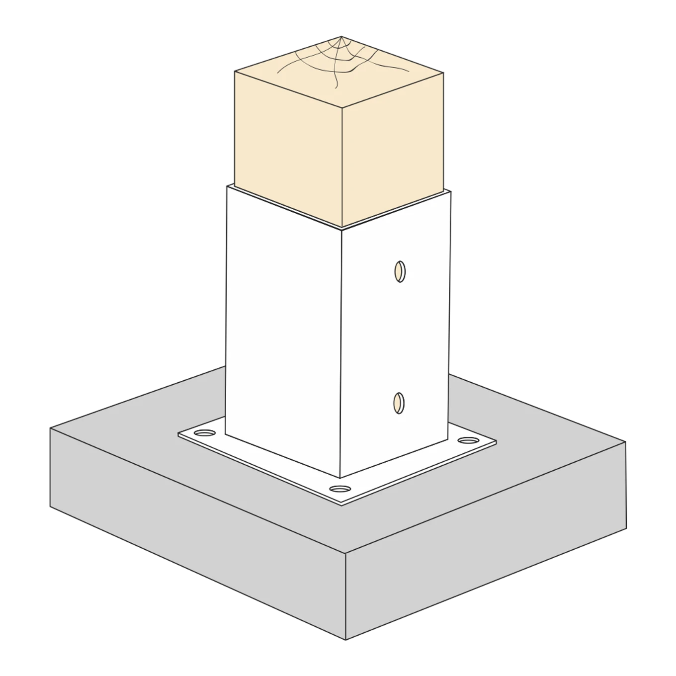 Kotvící botka čtvercová 90x90x150 - slide 1