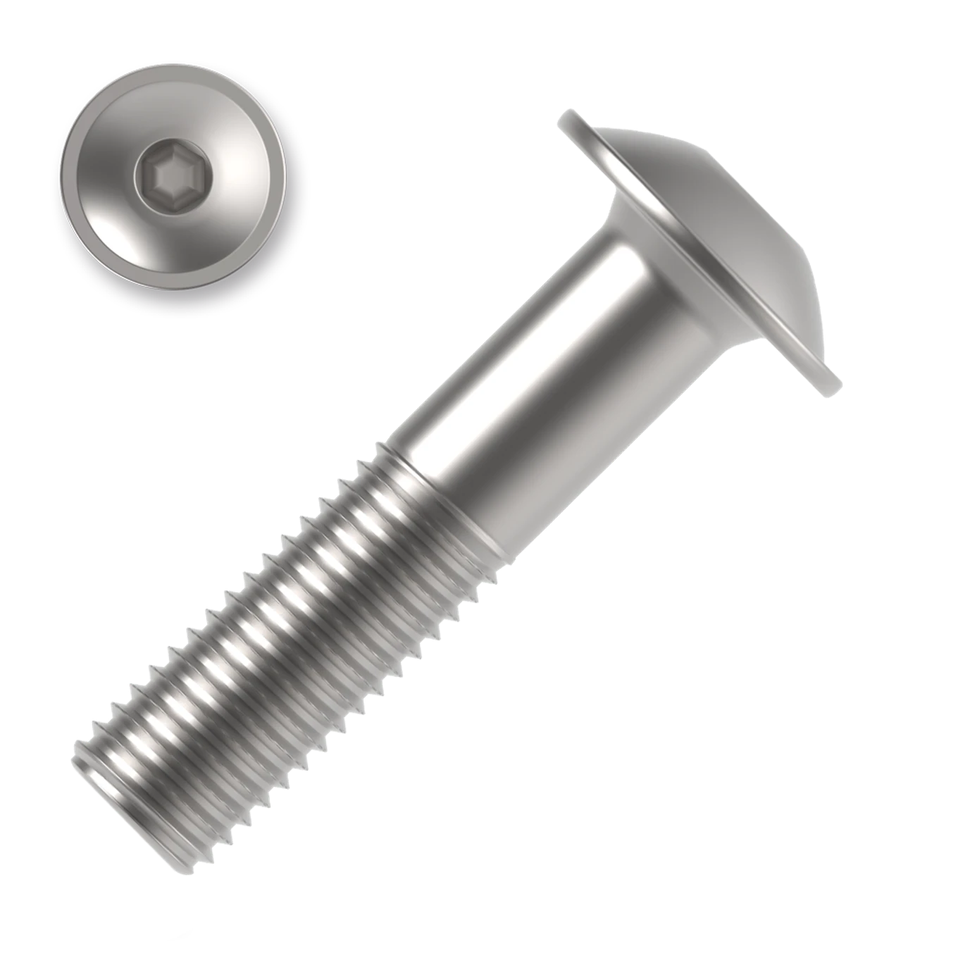 Šroub s půlkulatou hlavou s límcem, imbus M6x40 ZB ISO 7380-2 FL 10.9 - slide 0