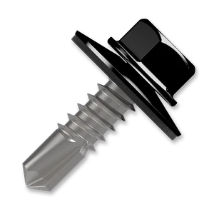 Šroub samovrtný (farmářský) 4,8x20 s podložkou EPDM (RAL 9005) černá plech/plech - slide 0