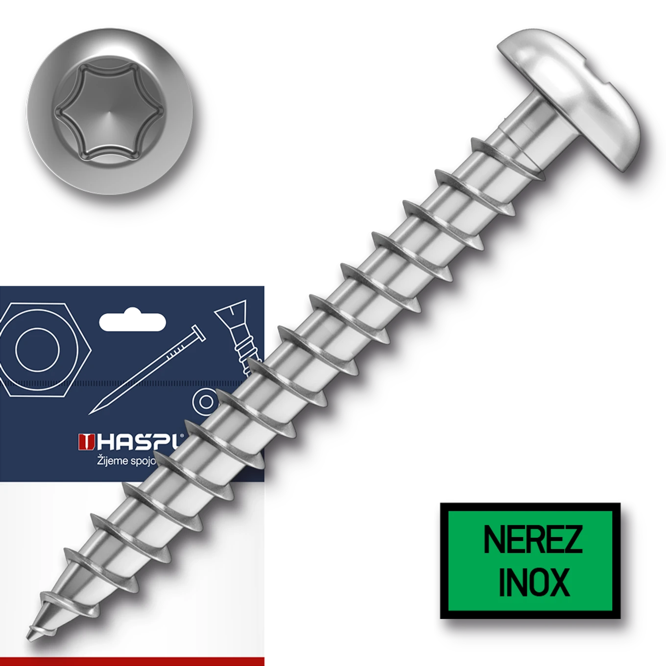 Vrut univerzální 3,0x20 PHH TX10 NEREZ A2 závit celý půlkul. hlava sáček-30ks - slide 0