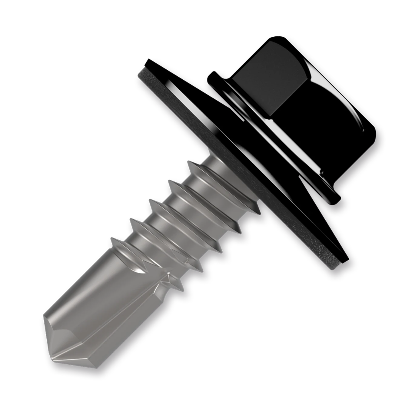 Šroub samovrtný (farmářský) 4,8x20 s podložkou EPDM (RAL 9005) černá plech/plech - slide 0