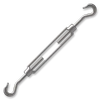 Spannschloss M8, Haken-Haken, weiss verzinkt, DIN 1480
